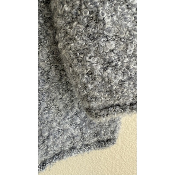 J. Jill 2X Tunic Sweater Blue Pullover Mock Neck Acrylic Mohair Textured Fuzzy - Picture 6 of 9